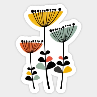 Mid Century Modern Flowers 8 Sticker